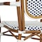 Flash Furniture Lourdes Thonet French Bistro Stacking Chair w/Arms, White/Navy PE Rattan/Bamboo Print Alum Frame SDA-AD642002A-WHNVY-NAT-GG - alternate 3